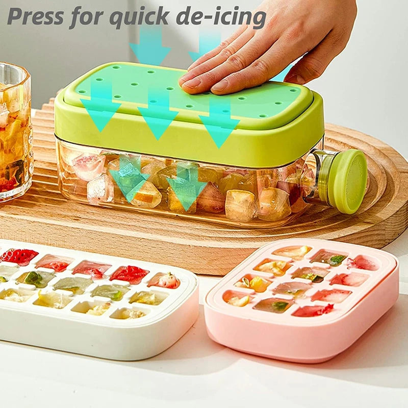 Transform Your Summer with the 2-in-1 Portable Silicone Ice Cube Tray & Bottle - 500/800ML Ice Cube Maker with Straw