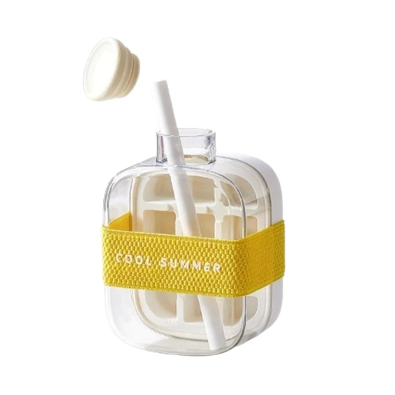 Transform Your Summer with the 2-in-1 Portable Silicone Ice Cube Tray & Bottle - 500/800ML Ice Cube Maker with Straw
