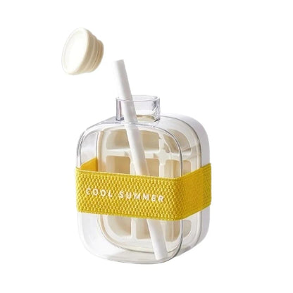 Transform Your Summer with the 2-in-1 Portable Silicone Ice Cube Tray & Bottle - 500/800ML Ice Cube Maker with Straw