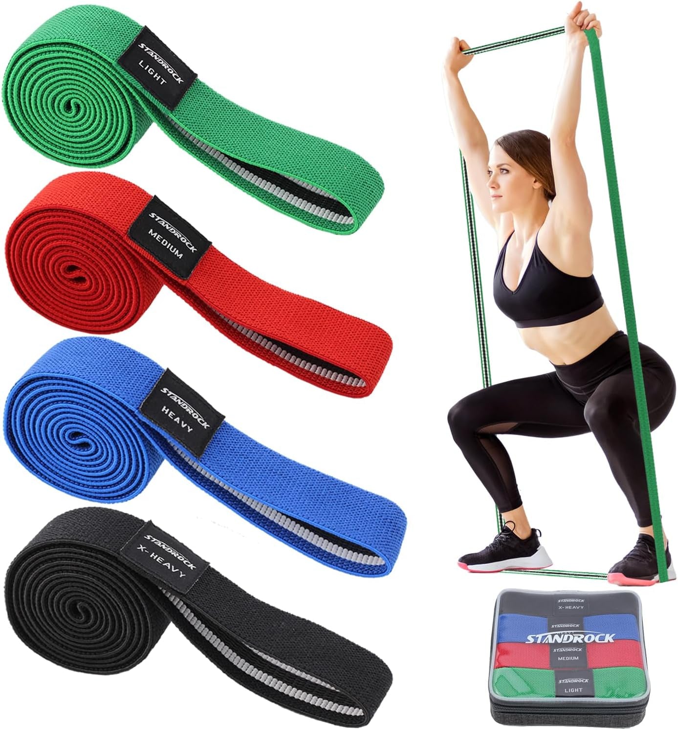 Ultimate Fabric Resistance Bands Set - 6 Versatile Workout Bands for Strength Training and Fitness - Perfect for Home, Gym, and On-the-Go!