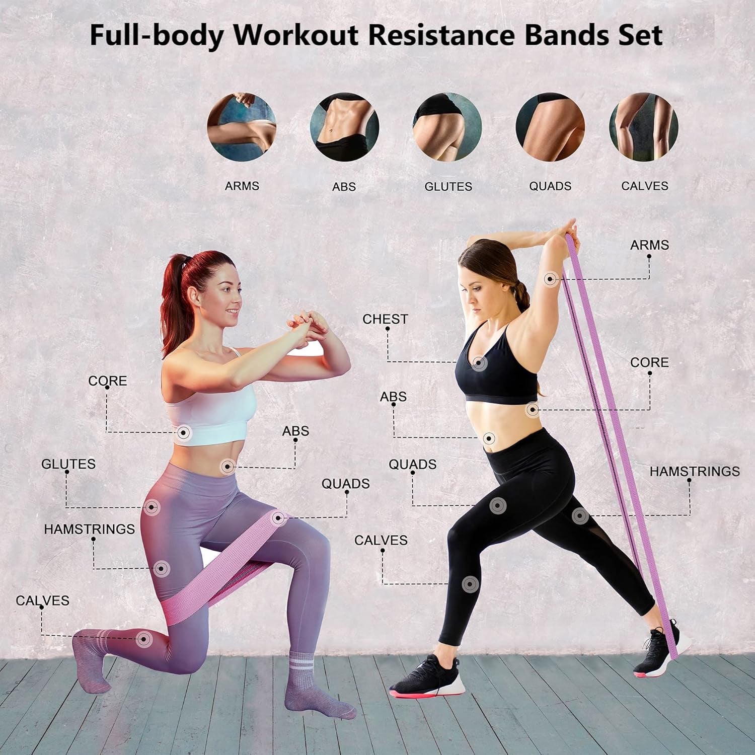 Ultimate Fabric Resistance Bands Set - 6 Versatile Workout Bands for Strength Training and Fitness - Perfect for Home, Gym, and On-the-Go!