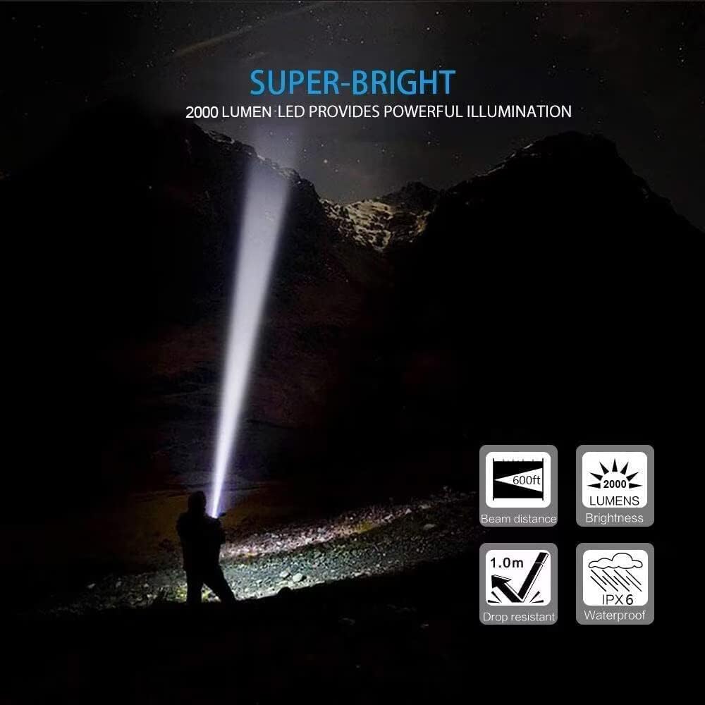 Ultra-Bright Rechargeable LED Tactical Flashlight - Waterproof, Zoomable & Compact for All Your Adventures