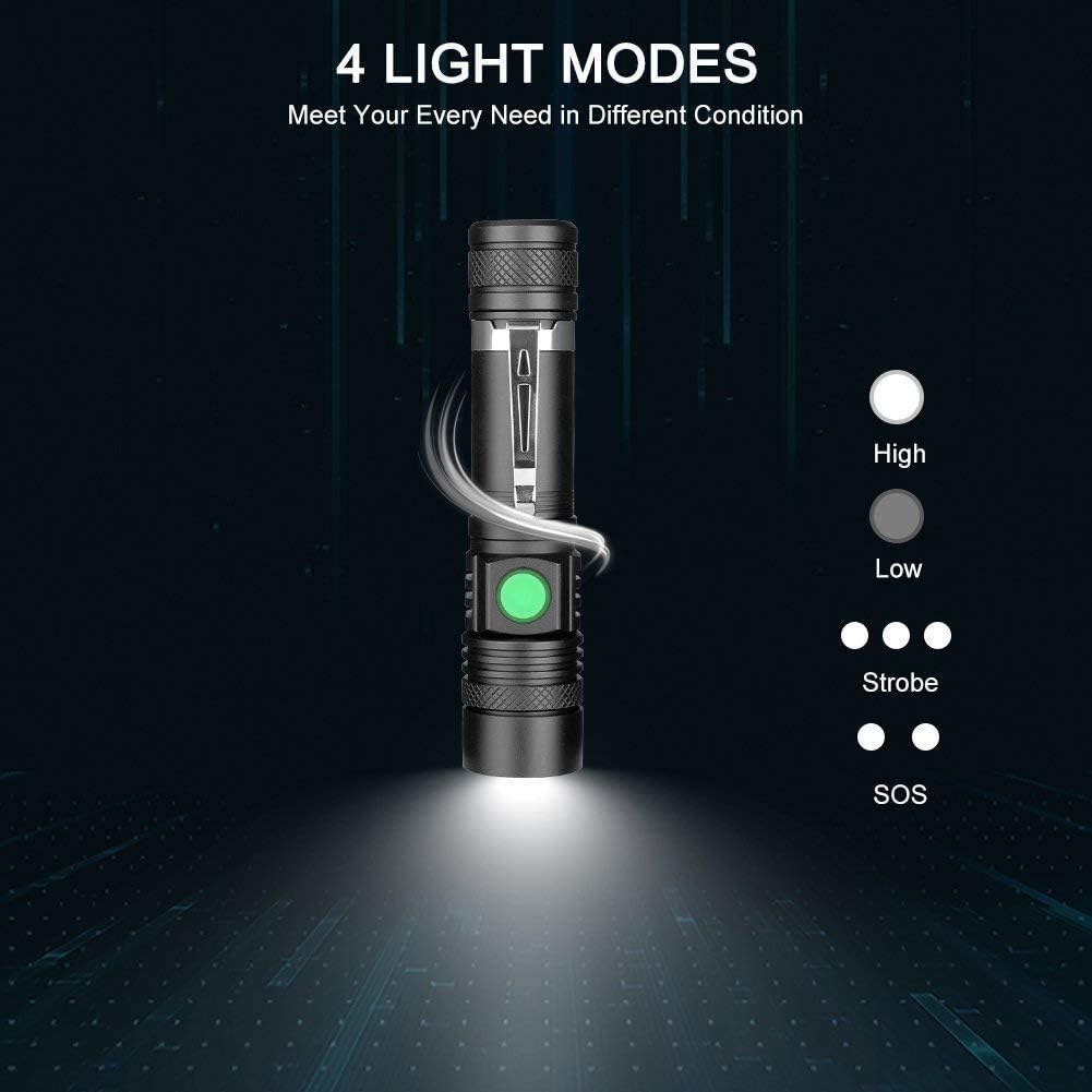 Ultra-Bright Rechargeable LED Tactical Flashlight - Waterproof, Zoomable & Compact for All Your Adventures