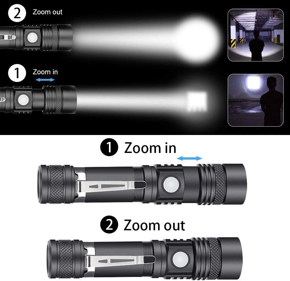 Ultra-Bright Rechargeable LED Tactical Flashlight - Waterproof, Zoomable & Compact for All Your Adventures