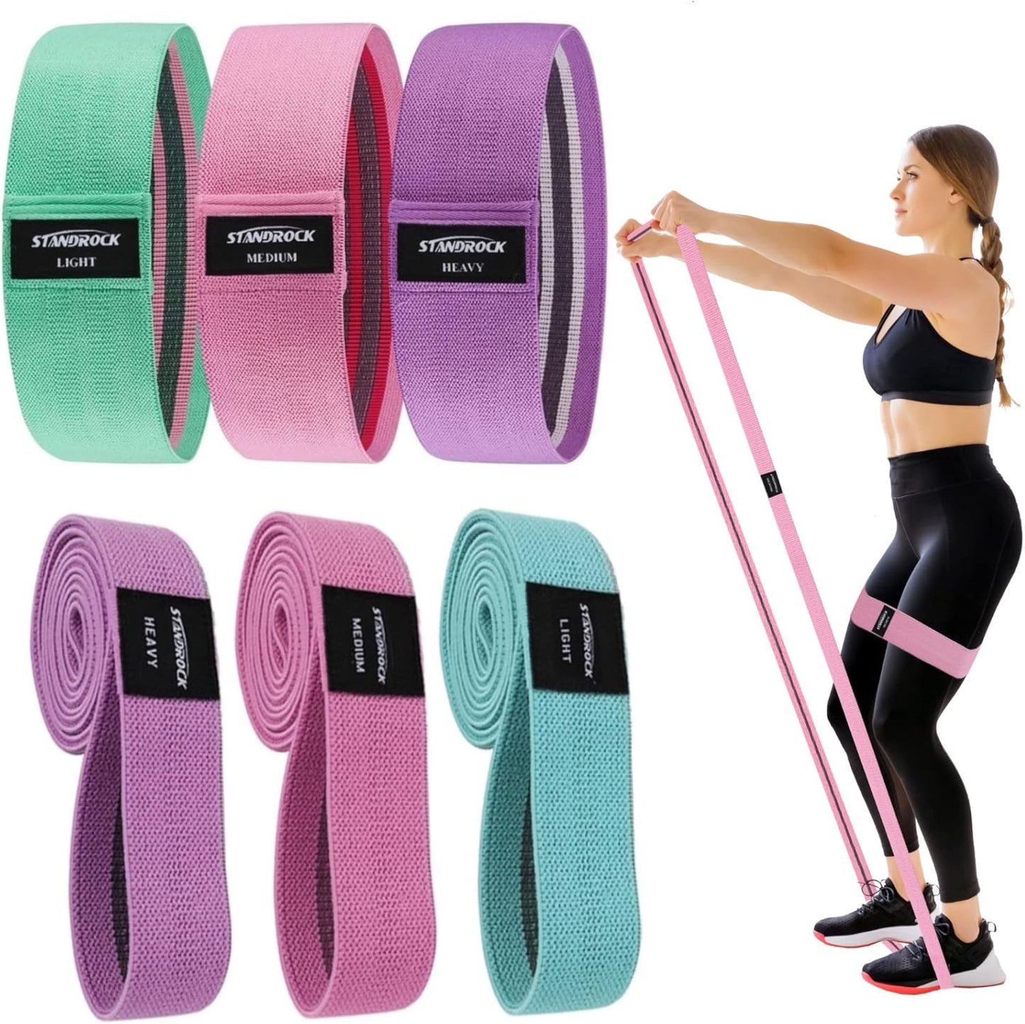Ultimate Fabric Resistance Bands Set - 6 Versatile Workout Bands for Strength Training and Fitness - Perfect for Home, Gym, and On-the-Go!