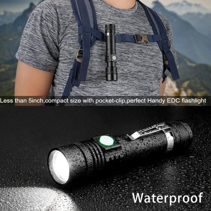 Ultra-Bright Rechargeable LED Tactical Flashlight - Waterproof, Zoomable & Compact for All Your Adventures