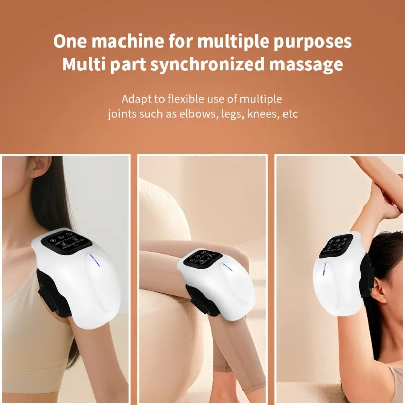 Revolutionary Smart Knee Massager with Heat - 3D Air Compression & Vibration for Ultimate Pain Relief in Your Knees, Elbows, and Shoulders - USB Rechargeable & Wireless