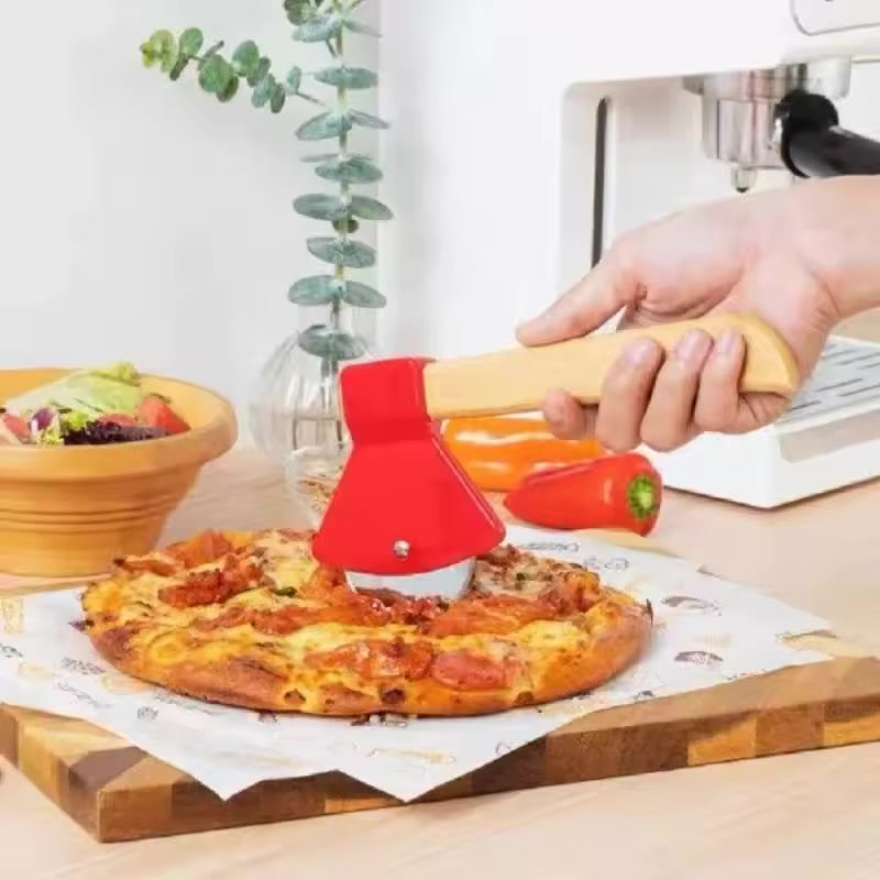 Stainless Steel Pizza Cutter Wheel with Bamboo Handle