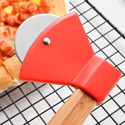 Stainless Steel Pizza Cutter Wheel with Bamboo Handle