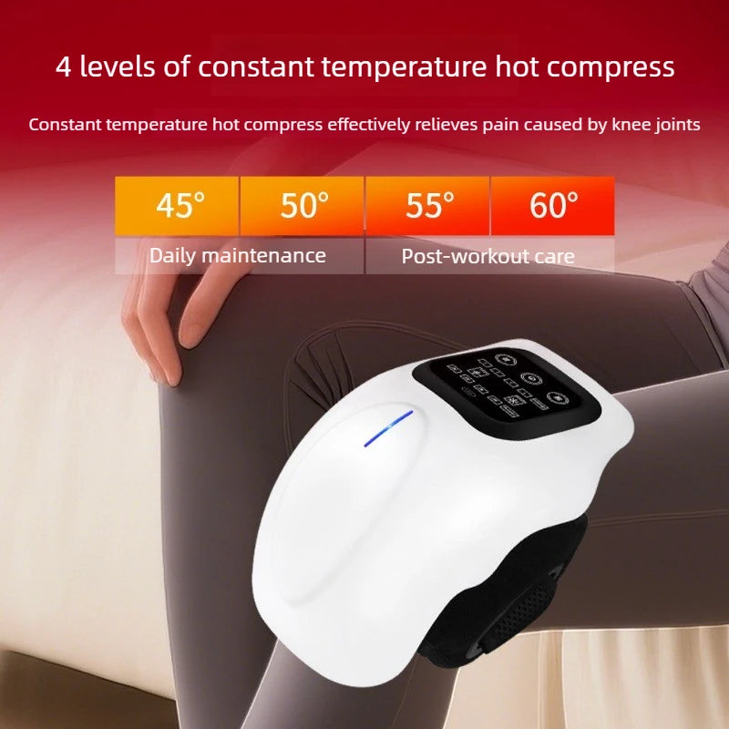 Revolutionary Smart Knee Massager with Heat - 3D Air Compression & Vibration for Ultimate Pain Relief in Your Knees, Elbows, and Shoulders - USB Rechargeable & Wireless