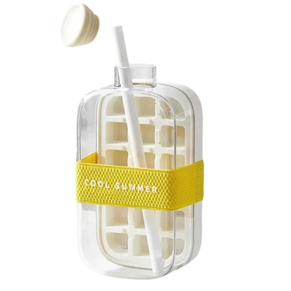 Transform Your Summer with the 2-in-1 Portable Silicone Ice Cube Tray & Bottle - 500/800ML Ice Cube Maker with Straw