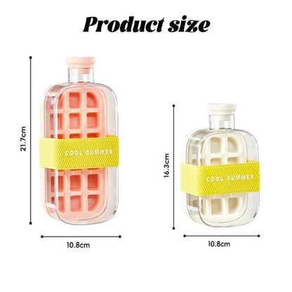 Transform Your Summer with the 2-in-1 Portable Silicone Ice Cube Tray & Bottle - 500/800ML Ice Cube Maker with Straw